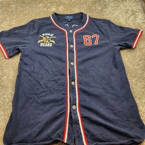 Polo Ralph Lauren Kids XL 18-20 Navy Blue Polo Bear Baseball Jersey Shirt 67
